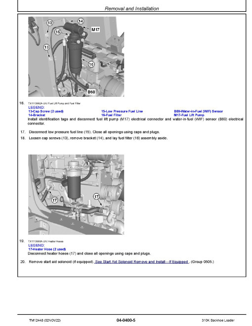 John Deere 310K Backhoe Loaders (SN. from C219607, D219607) Repair Manual (TM12448)
