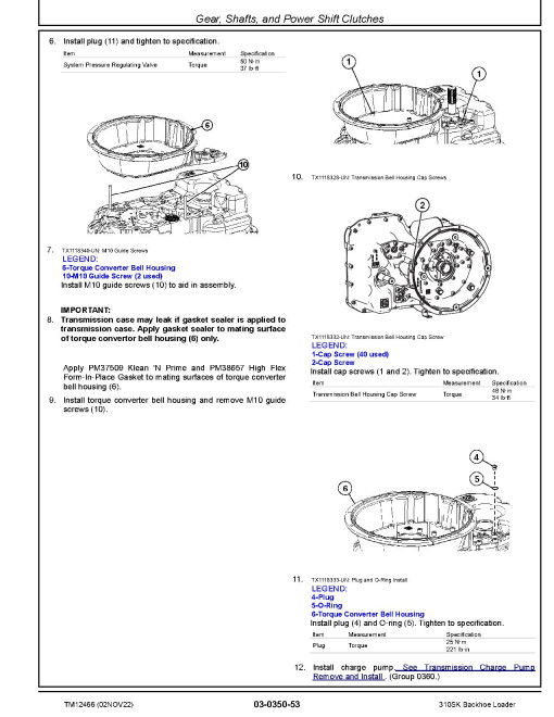 John Deere 310SK Side Shift Backhoe Loaders (SN. from C219607, D219607) Repair Manual (TM12466) John Deere 310SK Side Shift Backhoe Loaders (SN. from C219607, D219607) Repair Manual (TM12466)