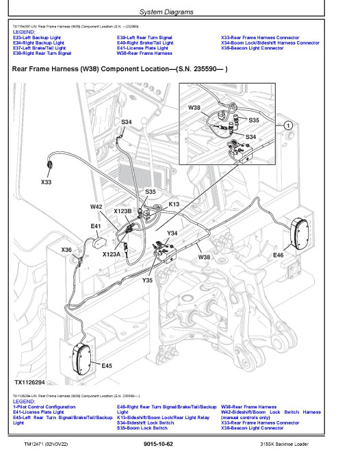 John Deere 315SK Side Shift Backhoe Loaders (SN. from C219607, D229820) Operation and Test Manual (TM12471)