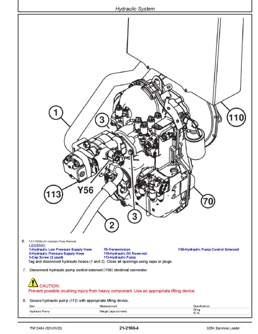 John Deere 325K Side Shift Backhoe Loaders (SN: C219607-234969) Repair Manual (TM12484)