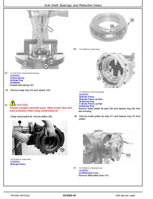 John Deere 325K Side Shift Backhoe Loaders (SN: C219607-234969) Repair Manual (TM12484)
