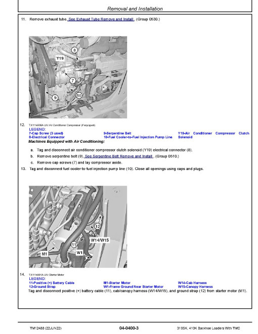 John Deere 410K Backhoe Loaders and 310SK Side Shift Backhoe Loaders with TMC (SN. from E219607) Repair Manual (TM12488) John Deere 410K Backhoe Loaders and 310SK Side Shift Backhoe Loaders with TMC (SN. from E219607) Repair Manual (TM12488)