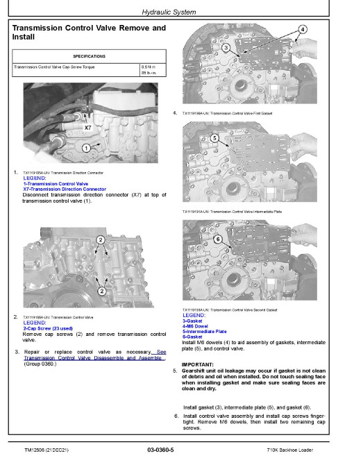 John Deere 710K Backhoe Loaders (SN. from E219607) Repair Manual (TM12506) John Deere 710K Backhoe Loaders (SN. from E219607) Repair Manual (TM12506)