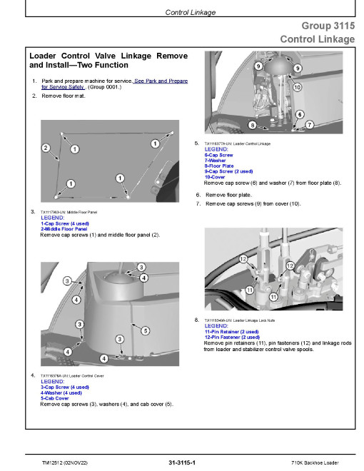 John Deere 710K Backhoe Loaders (SN. from D219607) Repair Manual (TM12512) John Deere 710K Backhoe Loaders (SN. from D219607) Repair Manual (TM12512)