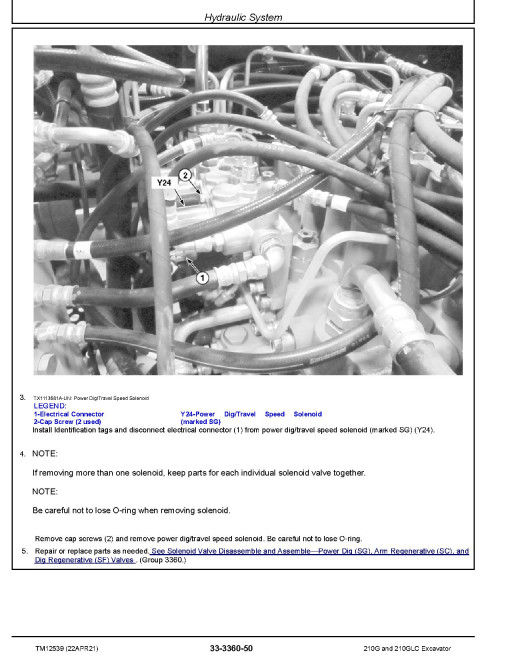 John Deere 210GLC (SN. from C520001, D520001) Crawler Excavators Repair Manual (TM12539) John Deere 210GLC (SN. from C520001, D520001) Crawler Excavators Repair Manual (TM12539)