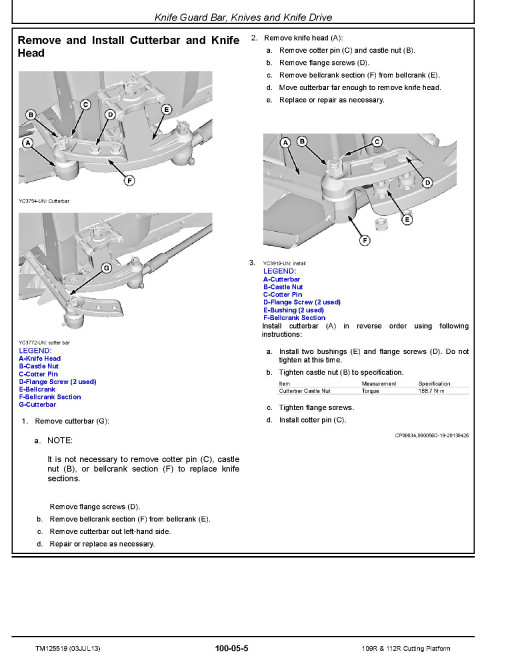 John Deere 109R and 112R Cutting Platforms Technical Manual (TM125519) John Deere 109R and 112R Cutting Platforms Technical Manual (TM125519)