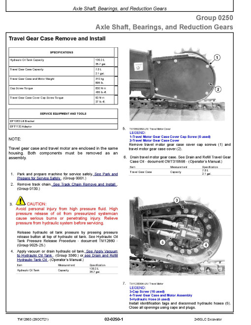 John Deere 245GLC (SN. from E600001) Crawler Excavators Repair Manual (TM12663) John Deere 245GLC (SN. from E600001) Crawler Excavators Repair Manual (TM12663)