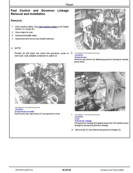 John Deere 2025R Compact Utility Tractors (SN. from 010001) Operation, Tests and Repair Technical Manual (TM127019) John Deere 2025R Compact Utility Tractors (SN. from 010001) Operation, Tests and Repair Technical Manual (TM127019)