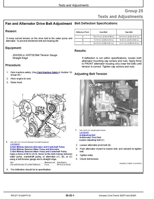 John Deere 2027R and 2032R Compact Utility Tractors (SN. from 010001) Operation, Tests and Repair Technical Manual (TM127119) John Deere 2027R and 2032R Compact Utility Tractors (SN. from 010001) Operation, Tests and Repair Technical Manual (TM127119)