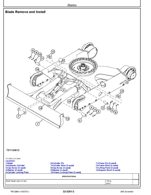 John Deere 35G (SN. from K270001) Compact Excavators Repair Manual (TM12894) John Deere 35G (SN. from K270001) Compact Excavators Repair Manual (TM12894)
