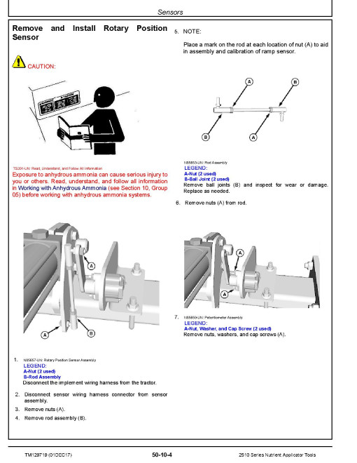 John Deere 2510C, 2510H, 2510L and 2510S Nutrient Applicator Tools Technical Manual (TM129719) John Deere 2510C, 2510H, 2510L and 2510S Nutrient Applicator Tools Technical Manual (TM129719)