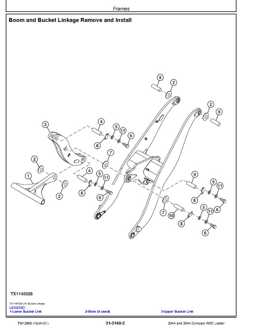 John Deere 204K and 304K Compact 4WD Loaders (SN. from B030847) with iT4 Engines Repair Manual (TM12988) John Deere 204K and 304K Compact 4WD Loaders (SN. from B030847) with iT4 Engines Repair Manual (TM12988)