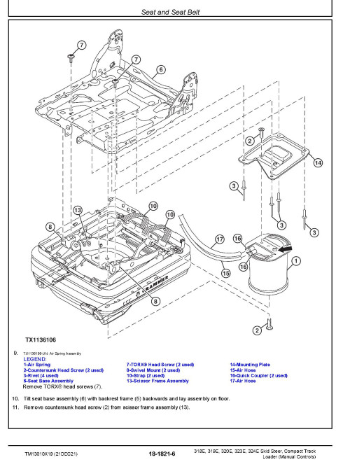 John Deere 319E, 323E Compact Track Loaders, 318E, 320E and 324E Skid Steer Loaders with Manual Conrtols (SN. from J249291) Repair Manual (TM13010X19) John Deere 319E, 323E Compact Track Loaders, 318E, 320E and 324E Skid Steer Loaders with Manual Conrtols (SN. from J249291) Repair Manual (TM13010X19)