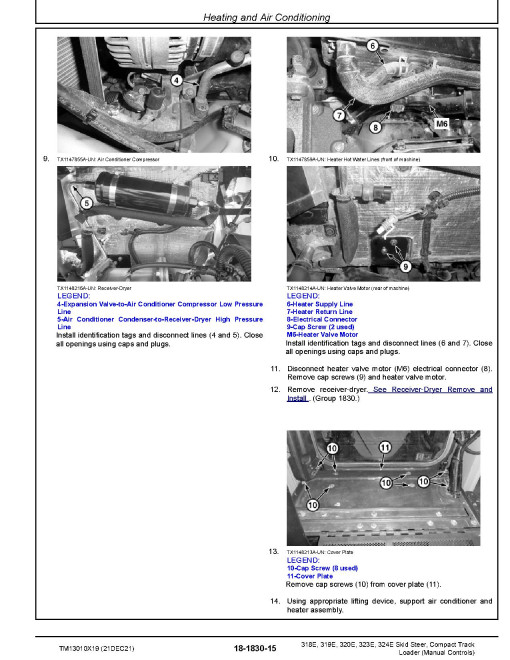 John Deere 319E, 323E Compact Track Loaders, 318E, 320E and 324E Skid Steer Loaders with Manual Conrtols (SN. from J249291) Repair Manual (TM13010X19) John Deere 319E, 323E Compact Track Loaders, 318E, 320E and 324E Skid Steer Loaders with Manual Conrtols (SN. from J249291) Repair Manual (TM13010X19)