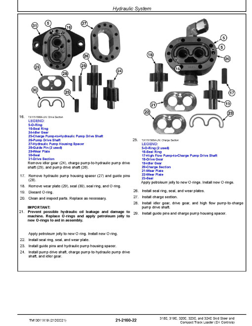 John Deere 319E, 323E Compact Track Loaders, 318E, 320E and 324E Skid Steer Loaders with EH Controls (SN. from J249291) Repair Manual (TM13011X19) John Deere 319E, 323E Compact Track Loaders, 318E, 320E and 324E Skid Steer Loaders with EH Controls (SN. from J249291) Repair Manual (TM13011X19)