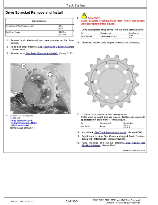 John Deere 319E, 323E Compact Track Loaders, 318E, 320E and 324E Skid Steer Loaders with EH Controls (SN. from J249291) Repair Manual (TM13011X19) John Deere 319E, 323E Compact Track Loaders, 318E, 320E and 324E Skid Steer Loaders with EH Controls (SN. from J249291) Repair Manual (TM13011X19)