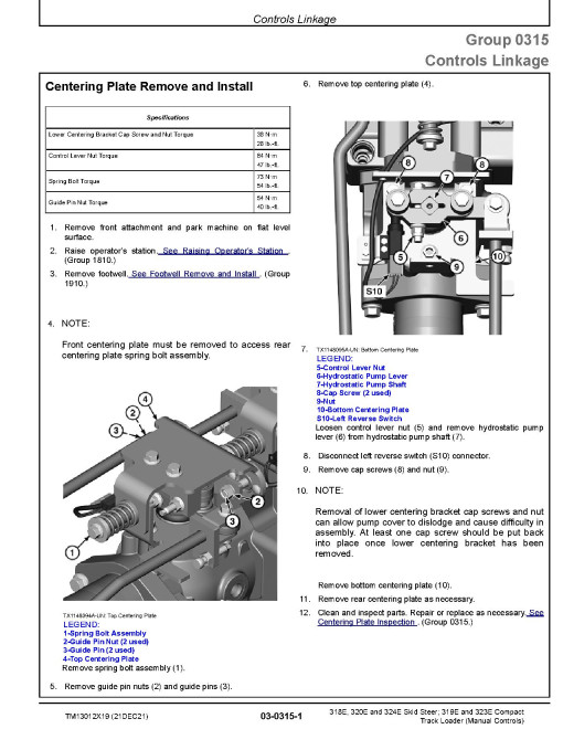 John Deere 319E, 323E Compact Track Loaders, 318E, 320E and 324E Skid Steer Loaders with Manual Controls (SN. from G253889) Repair Manual (TM13012X19) John Deere 319E, 323E Compact Track Loaders, 318E, 320E and 324E Skid Steer Loaders with Manual Controls (SN. from G253889) Repair Manual (TM13012X19)