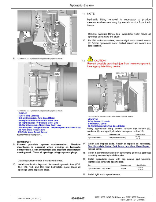 John Deere 319E, 323E Compact Track Loaders, 318E, 320E and 324E Skid Steer Loaders with EH Controls (SN. from G253889) Repair Manual (TM13013X19) John Deere 319E, 323E Compact Track Loaders, 318E, 320E and 324E Skid Steer Loaders with EH Controls (SN. from G253889) Repair Manual (TM13013X19)