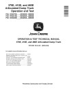 John Deere 370E, 410E and 460E Articulated Dump Trucks (SN: D634583-668586) Operation and Test Manual (TM13030)