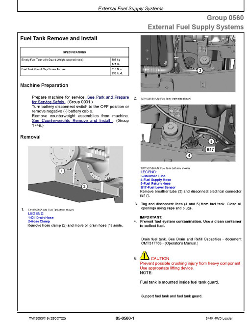 John Deere 644K (SN. from F658218) 4WD Loaders Repair Manual (TM13053X19) John Deere 644K (SN. from F658218) 4WD Loaders Repair Manual (TM13053X19)