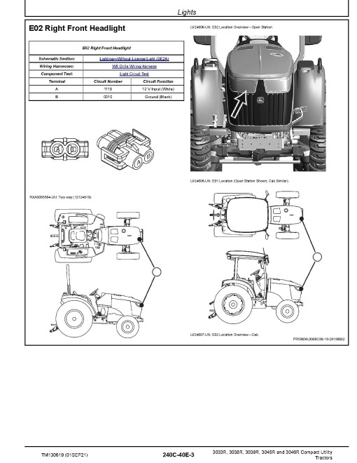 John Deere 3033R, 3038R, 3039R, 3045R and 3046R Compact Utility Tractors Technical Manual (TM130619) John Deere 3033R, 3038R, 3039R, 3045R and 3046R Compact Utility Tractors Technical Manual (TM130619)