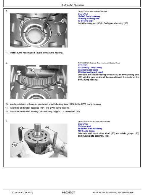 John Deere 870G, 870GP, 872G and 872GP Motor Graders (SN: C656729-678817, D656729-678817) Repair Manual (TM13070X19) John Deere 870G, 870GP, 872G and 872GP Motor Graders (SN: C656729-678817, D656729-678817) Repair Manual (TM13070X19)