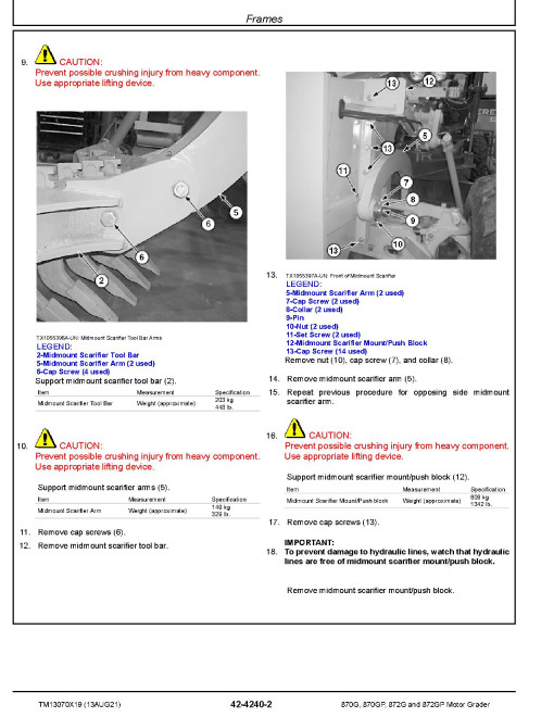John Deere 870G, 870GP, 872G and 872GP Motor Graders (SN: C656729-678817, D656729-678817) Repair Manual (TM13070X19) John Deere 870G, 870GP, 872G and 872GP Motor Graders (SN: C656729-678817, D656729-678817) Repair Manual (TM13070X19)