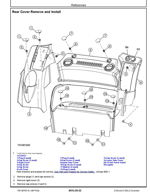 John Deere 210G and 210GLC Crawler Excavators (SN. from C520001, D520001) Operation and Test Manual (TM13076X19) John Deere 210G and 210GLC Crawler Excavators (SN. from C520001, D520001) Operation and Test Manual (TM13076X19)