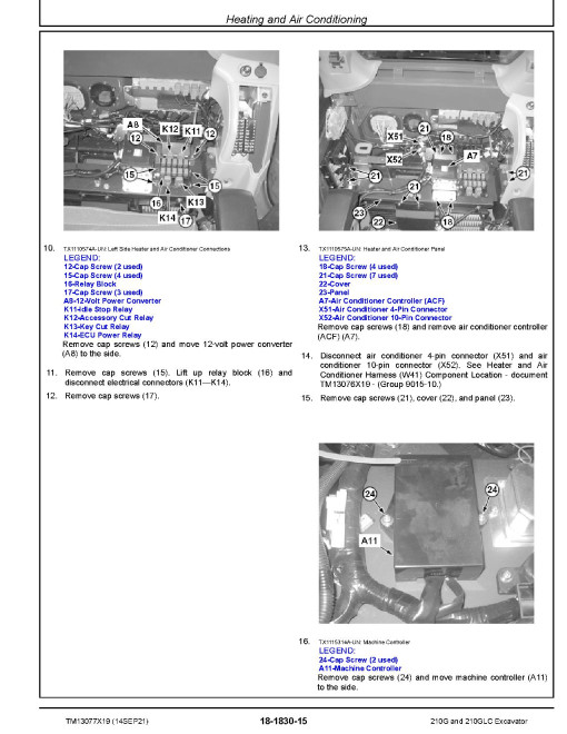 John Deere 210G and 210GLC Crawler Excavators (SN. from C520001, D520001) Repair Manual (TM13077X19) John Deere 210G and 210GLC Crawler Excavators (SN. from C520001, D520001) Repair Manual (TM13077X19)