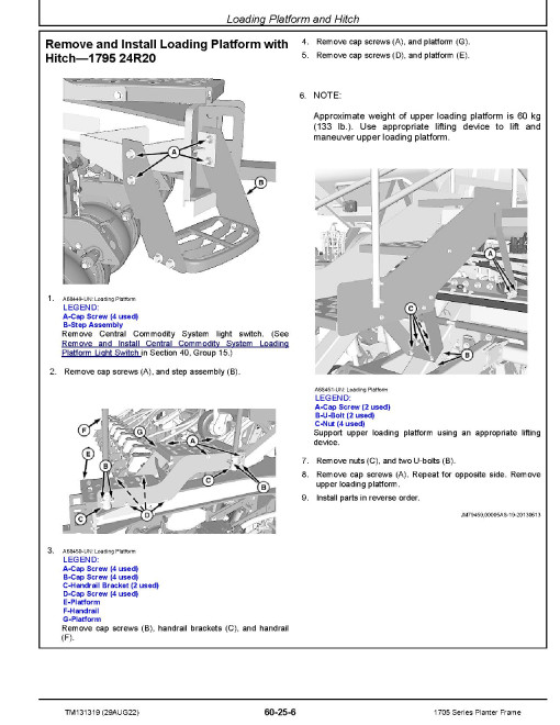 John Deere 1705, 1715, 1725 (C,NT), 1735, 1755, 1765 (NT), 1775NT, 1785 and 1795 Planters Repair Manual (TM131319) John Deere 1705, 1715, 1725 (C,NT), 1735, 1755, 1765 (NT), 1775NT, 1785 and 1795 Planters Repair Manual (TM131319)