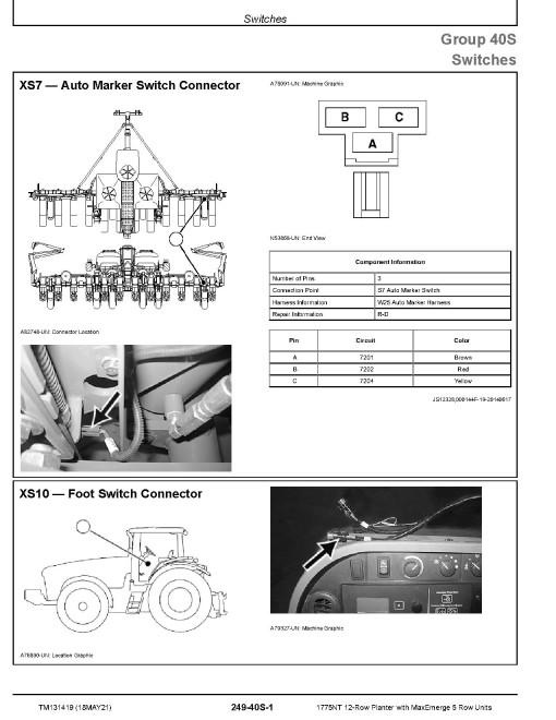 John Deere 1775NT 12 Row Planters with MaxEmerge 5 Row Units Diagnostic Manual (TM131419)