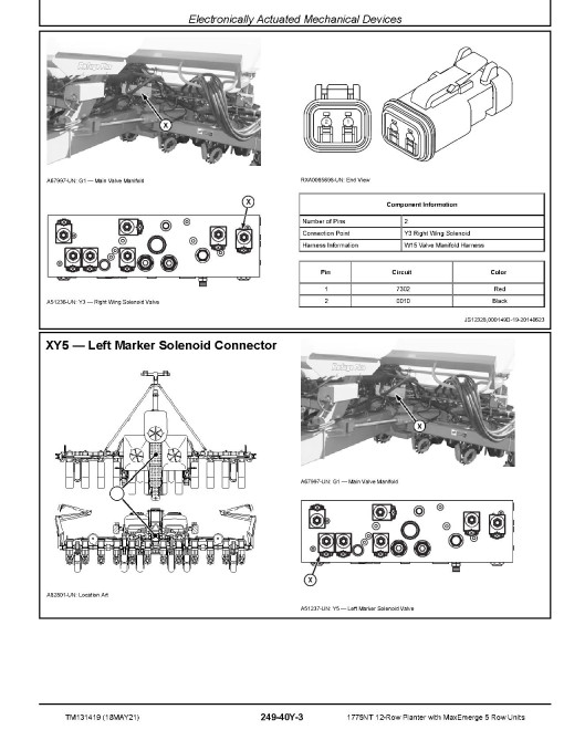 John Deere 1775NT 12 Row Planters with MaxEmerge 5 Row Units Diagnostic Manual (TM131419)