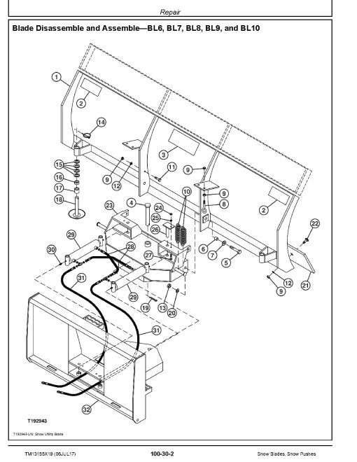 John Deere BL10, BL10B, BL6, BL6B, BL7, BL7B, BL8, BL8B, BL9, BL9B, BV6, BV8, BV9 Snow Blades, SP10, SP10B, SP12B and SP8 Snow Pushes Repair Manual (TM13155X19) John Deere BL10, BL10B, BL6, BL6B, BL7, BL7B, BL8, BL8B, BL9, BL9B, BV6, BV8, BV9 Snow Blades, SP10, SP10B, SP12B and SP8 Snow Pushes Repair Manual (TM13155X19)