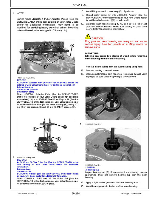 John Deere 2254 Sugar Cane Loaders Technical Manual (TM131819) John Deere 2254 Sugar Cane Loaders Technical Manual (TM131819)