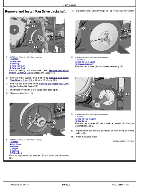 John Deere CP20 (SN. from 000101) Cotton Pickers Repair Manual (TM131919) John Deere CP20 (SN. from 000101) Cotton Pickers Repair Manual (TM131919)