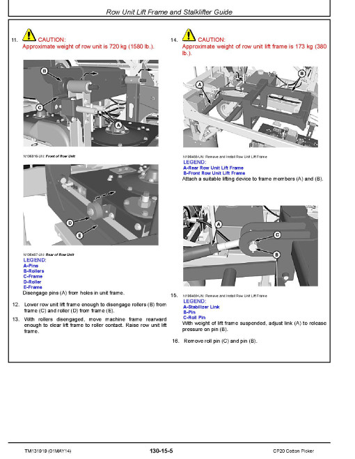John Deere CP20 (SN. from 000101) Cotton Pickers Repair Manual (TM131919) John Deere CP20 (SN. from 000101) Cotton Pickers Repair Manual (TM131919)