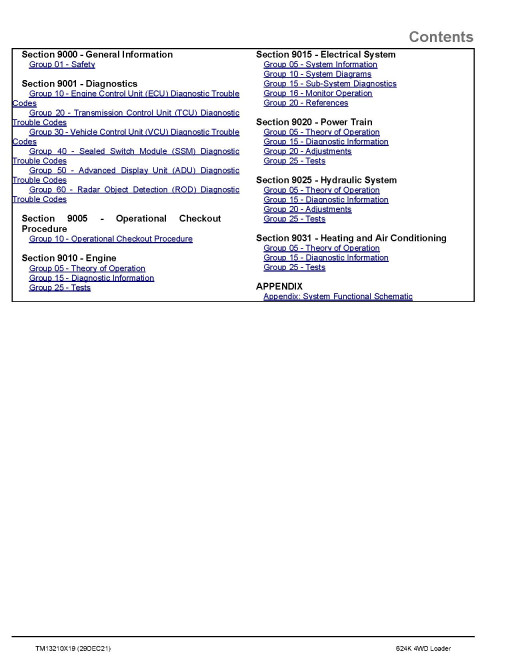 John Deere 624K (SN. before C001000, D001000) 4WD Loaders Operation and Test Manual (TM13210X19) John Deere 624K (SN. before C001000, D001000) 4WD Loaders Operation and Test Manual (TM13210X19)