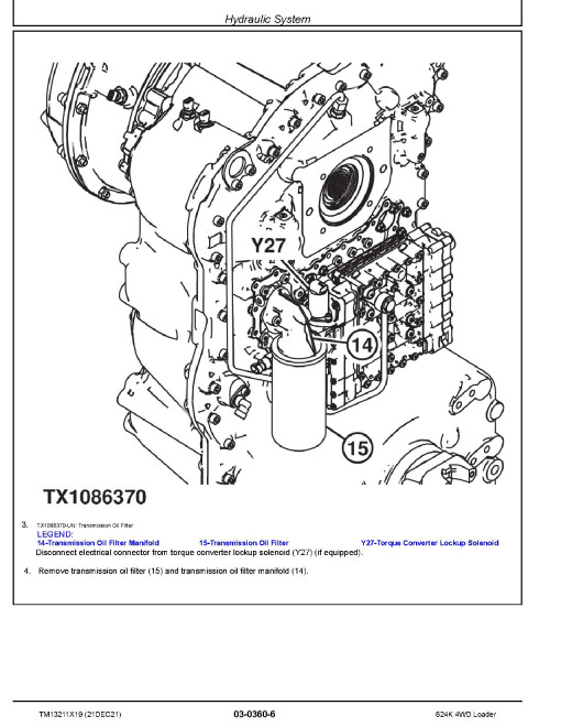 John Deere 624K (SN. before C001000, D001000) 4WD Loaders Repair Manual (TM13211X19) John Deere 624K (SN. before C001000, D001000) 4WD Loaders Repair Manual (TM13211X19)