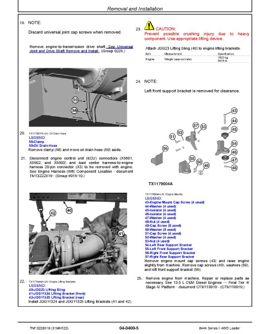 John Deere 844K-II (SN. from F664098) 4WD Loaders Repair Manual (TM13228X19) John Deere 844K-II (SN. from F664098) 4WD Loaders Repair Manual (TM13228X19)
