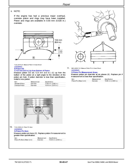 John Deere QuikTrak 636M, 648M and 652M Stand-On Mowers Technical Manual (TM132319) John Deere QuikTrak 636M, 648M and 652M Stand-On Mowers Technical Manual (TM132319)