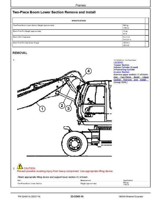 John Deere 190GW (SN. from E051001) Wheeled Excavators Repair Manual (TM13248X19) John Deere 190GW (SN. from E051001) Wheeled Excavators Repair Manual (TM13248X19)