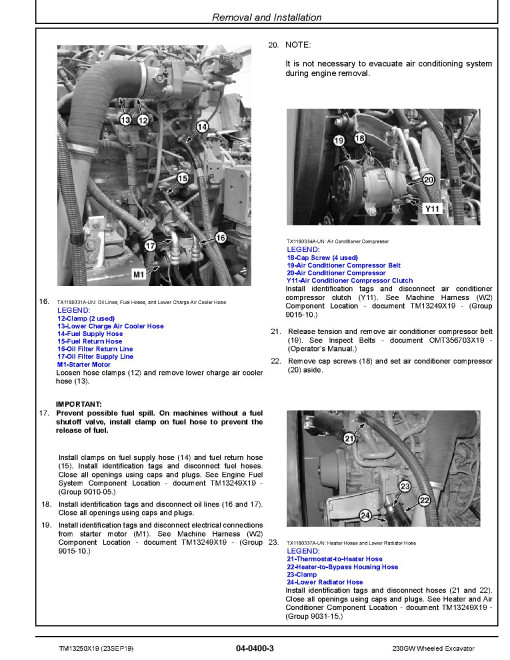 John Deere 230GW (SN. from E061001) Wheeled Excavators Repair Manual (TM13250X19) John Deere 230GW (SN. from E061001) Wheeled Excavators Repair Manual (TM13250X19)