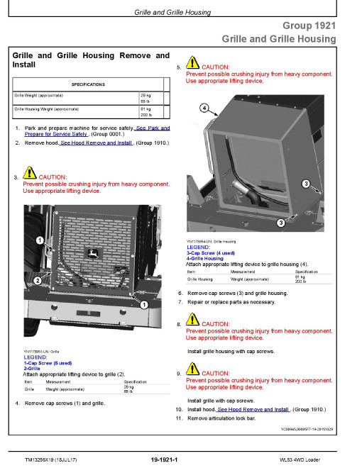 John Deere WL53 (SN: D100008-100079) 4WD Loaders Repair Manual (TM13256X19) John Deere WL53 (SN: D100008-100079) 4WD Loaders Repair Manual (TM13256X19)
