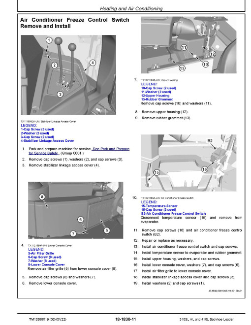 John Deere 410L Backhoe Loaders and 310SL HL Side Shift Backhoe Loaders (SN: F273920-390995) Repair Manual (TM13300X19) John Deere 410L Backhoe Loaders and 310SL HL Side Shift Backhoe Loaders (SN: F273920-390995) Repair Manual (TM13300X19)