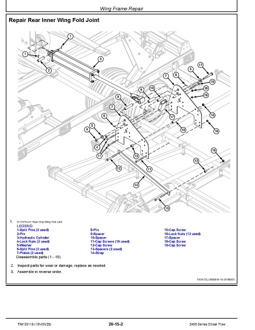 John Deere 2410, 2410C, 2430 and 2430C Chisel Plows Technical Manual (TM133119)