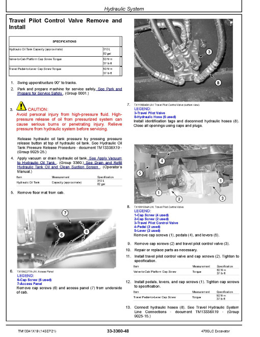 John Deere 470GLC (SN. from F235001) Crawler Excavators Repair Manual (TM13341X19) John Deere 470GLC (SN. from F235001) Crawler Excavators Repair Manual (TM13341X19)
