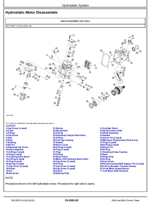 John Deere 550K and 650K Crawler Dozers (SN: F275977-303907) Repair Manual (TM13357X19) John Deere 550K and 650K Crawler Dozers (SN: F275977-303907) Repair Manual (TM13357X19)