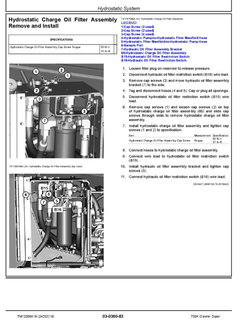 John Deere 700K (SN. from F275598) Crawler Dozers Repair Manual (TM13359X19) John Deere 700K (SN. from F275598) Crawler Dozers Repair Manual (TM13359X19)