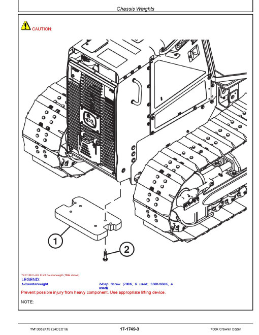 John Deere 700K (SN. from F275598) Crawler Dozers Repair Manual (TM13359X19) John Deere 700K (SN. from F275598) Crawler Dozers Repair Manual (TM13359X19)