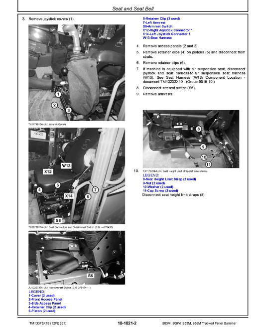 John Deere 903M, 909M, 953M and 959M Tracked Feller Bunchers Repair Manual (TM13376X19) John Deere 903M, 909M, 953M and 959M Tracked Feller Bunchers Repair Manual (TM13376X19)